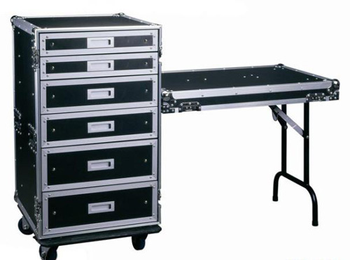 Drawer case with detachable cover + table