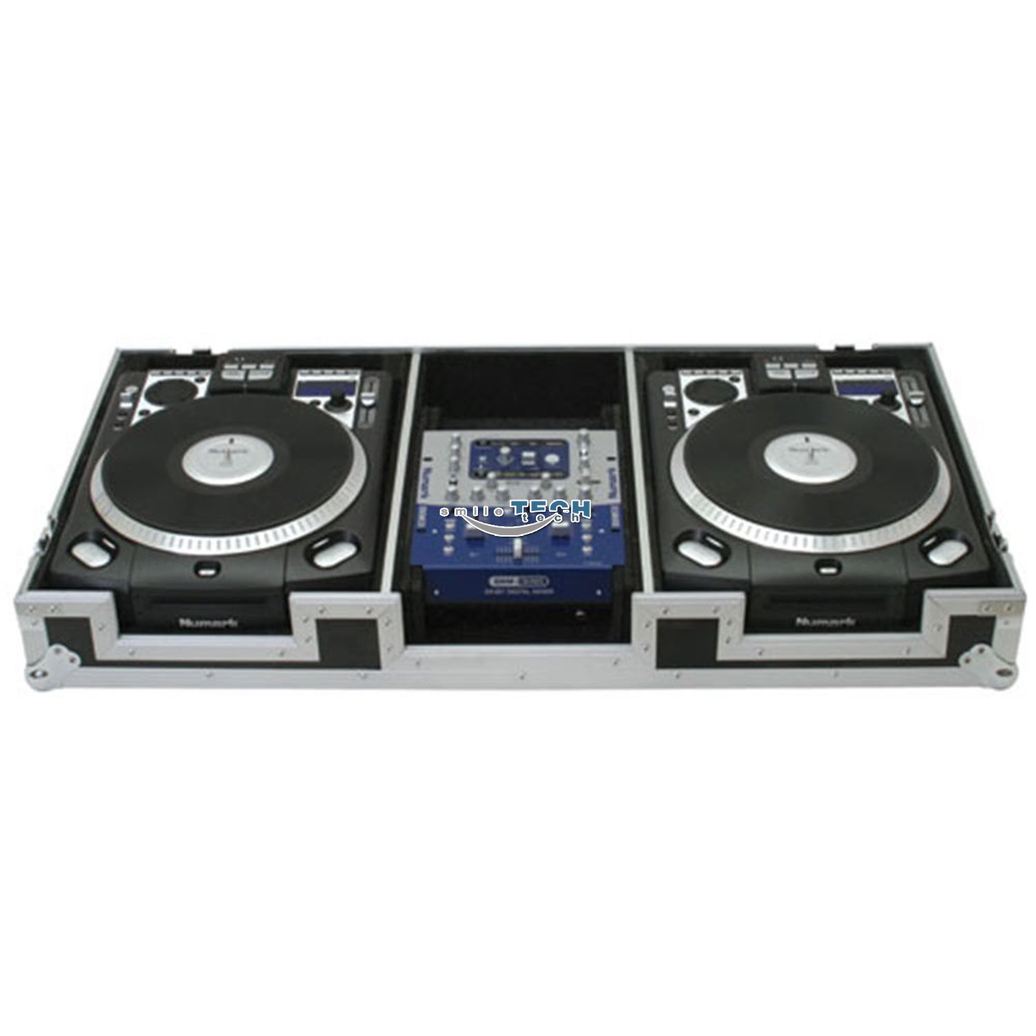 10＂ MIXER COFFIN WITH LOW PROFILE WHEELS FOR 2 NUMARK CDX OR HDX TURNTABLES