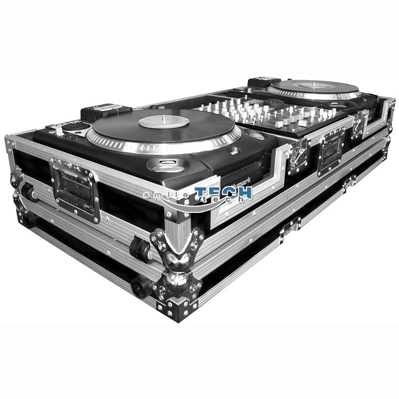 12＂ MIXER COFFIN WITH LOW PROFILE WHEELS FOR 2 NUMARK CDX OR HDX TURNTABLES