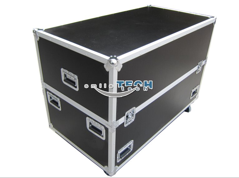  Dual Plasma and LED/LCD Screens Flight Road Case with Wheels, 42＂-50＂ Adjustable Size 