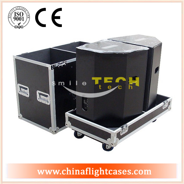 Professional Speaker Flight Case for Carrying 2 QSC K12 Speakers with Wheels