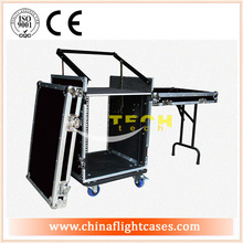 16U SLANT RACK CASE FLIGHT CASE, SLANT RACKS WITH TABLE