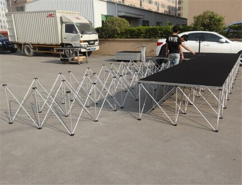 6m x 8m Portable Stage Kit with Spider Legs and Carpet Surface