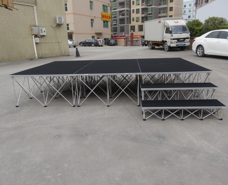 Portable Staging Platforms 1m x 1m / 1m x 2m with Folding Risers, Stage Kits for Displays