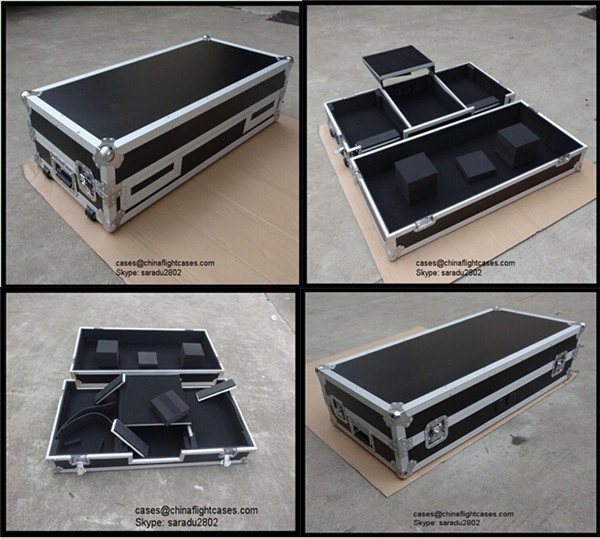 Custom ATA Hard Road Case for Pioneer/Nurmark/Denon/Cool Tone w/ Wheels and Sliding Laptop Shelf