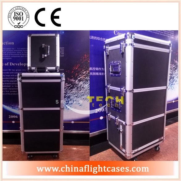 <b>New Design Custom Case of Three-Case Constructed Black Aluminum Case</b>