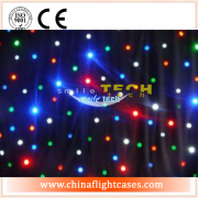 <b>Stage background lighting curtain fireproof black velvet LED star cloths</b>